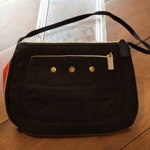 YSL / Parfumerie Elegant Black and Red Shoulder expandable Bag